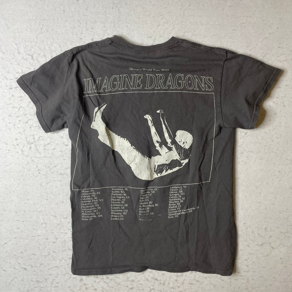Imagine Dragons‎ Mercury World Tour 2022 T Shirt Mens Small S Gray Short Sleeve